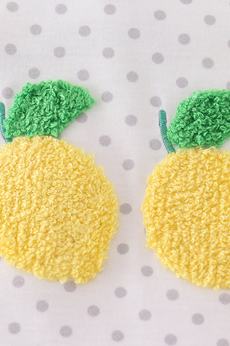 Lemon French Knot Bow Set