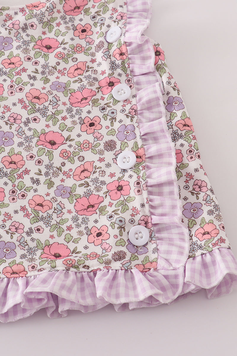 Purple Floral Bloomers Set
