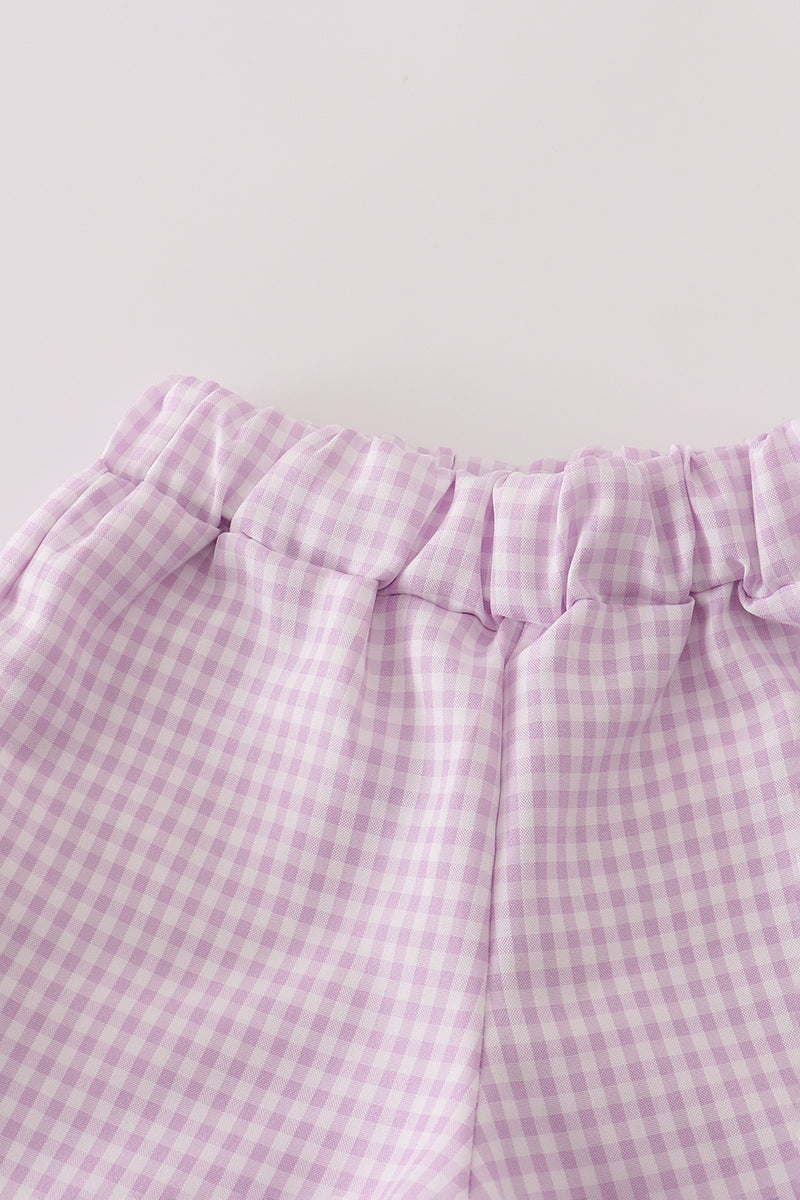 Purple Floral Shorts Set
