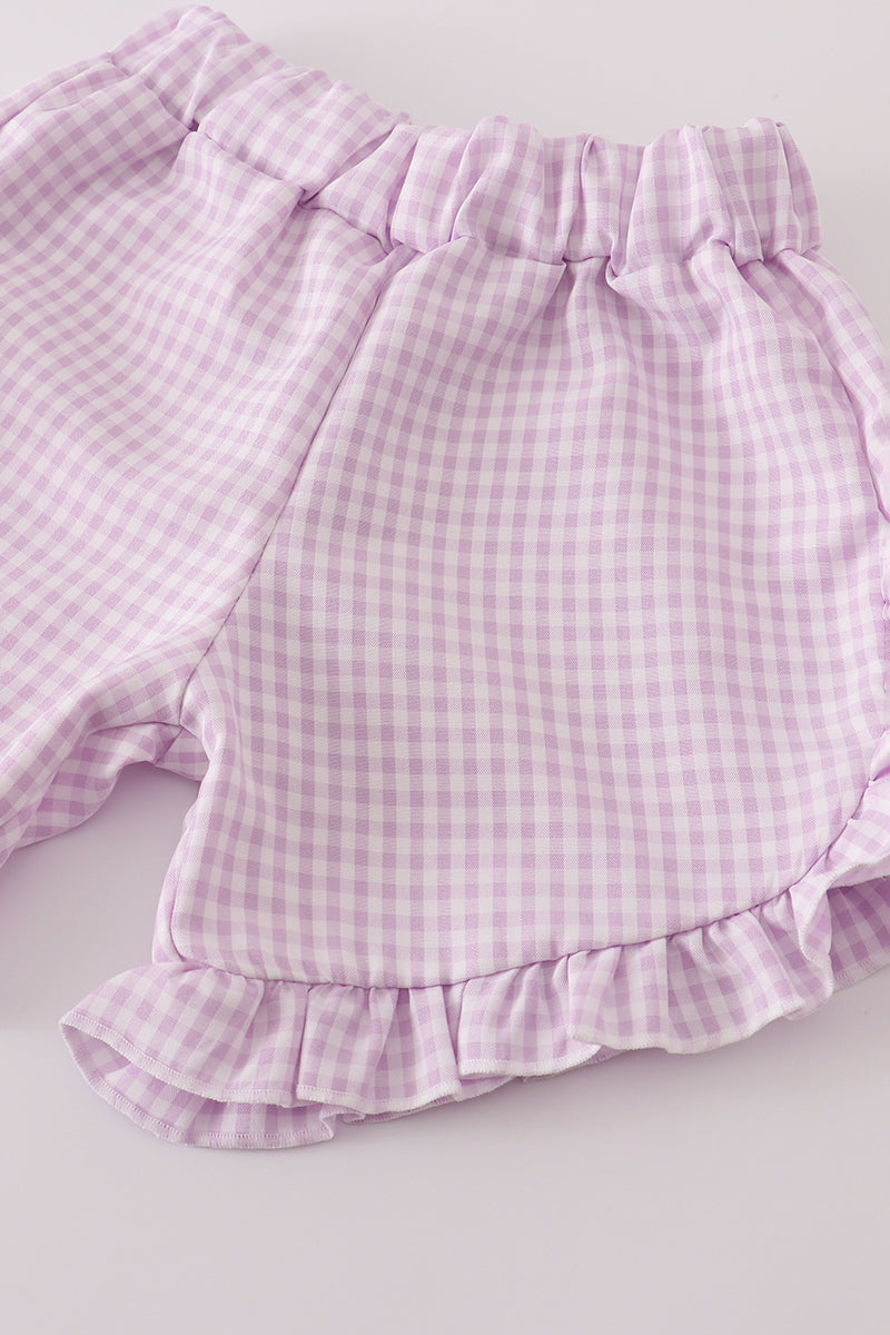 Purple Floral Shorts Set