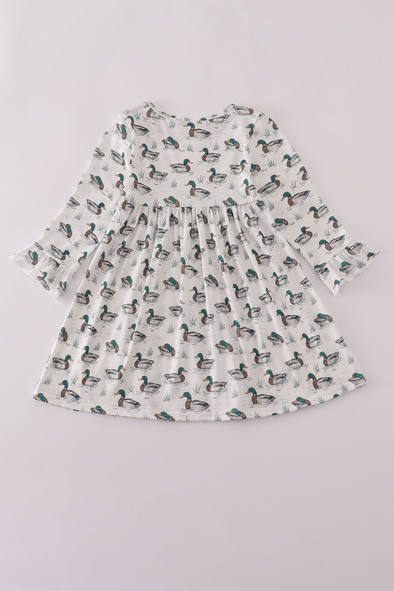 Duck Print Twirl Dress