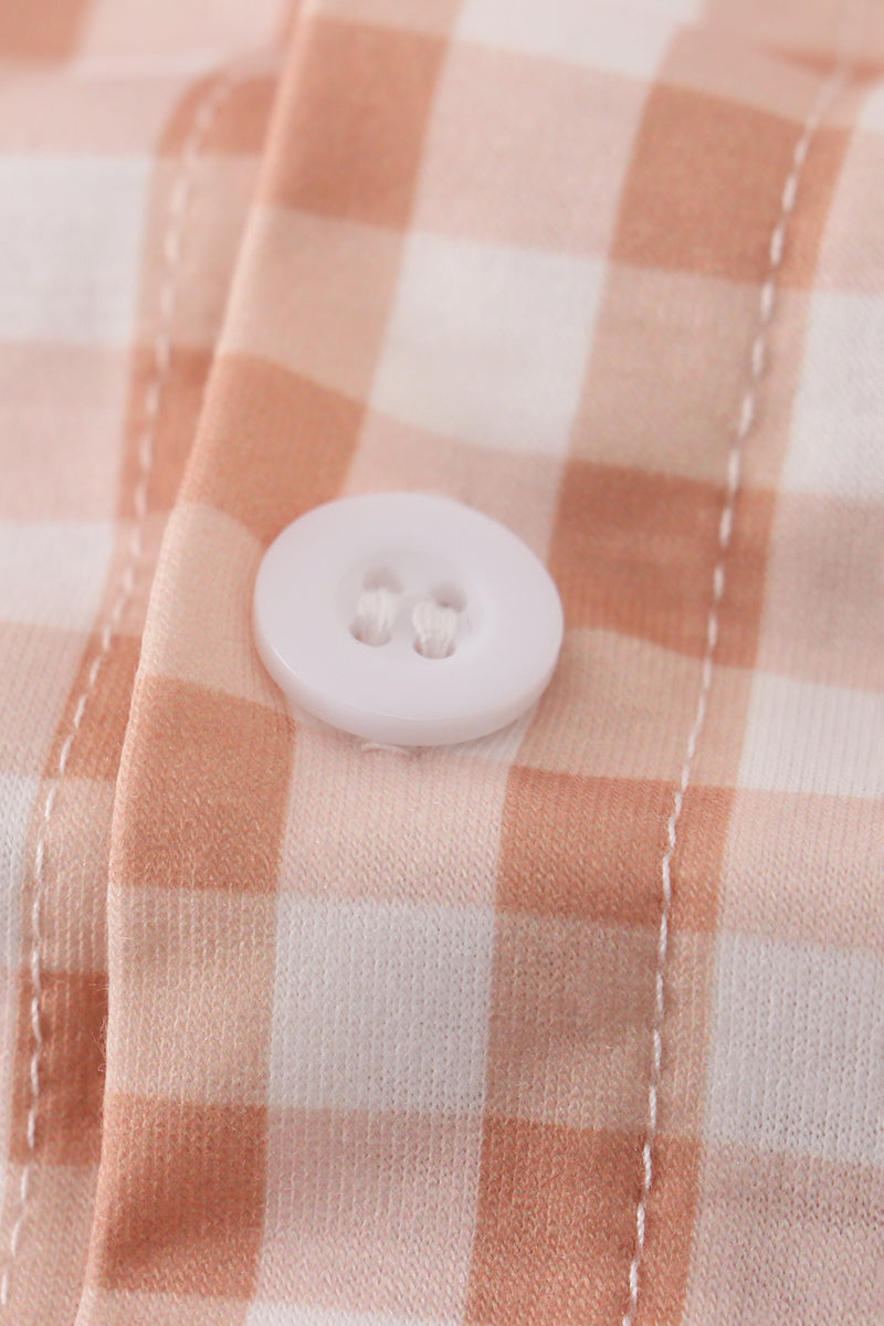 Orange Checkered Button Down