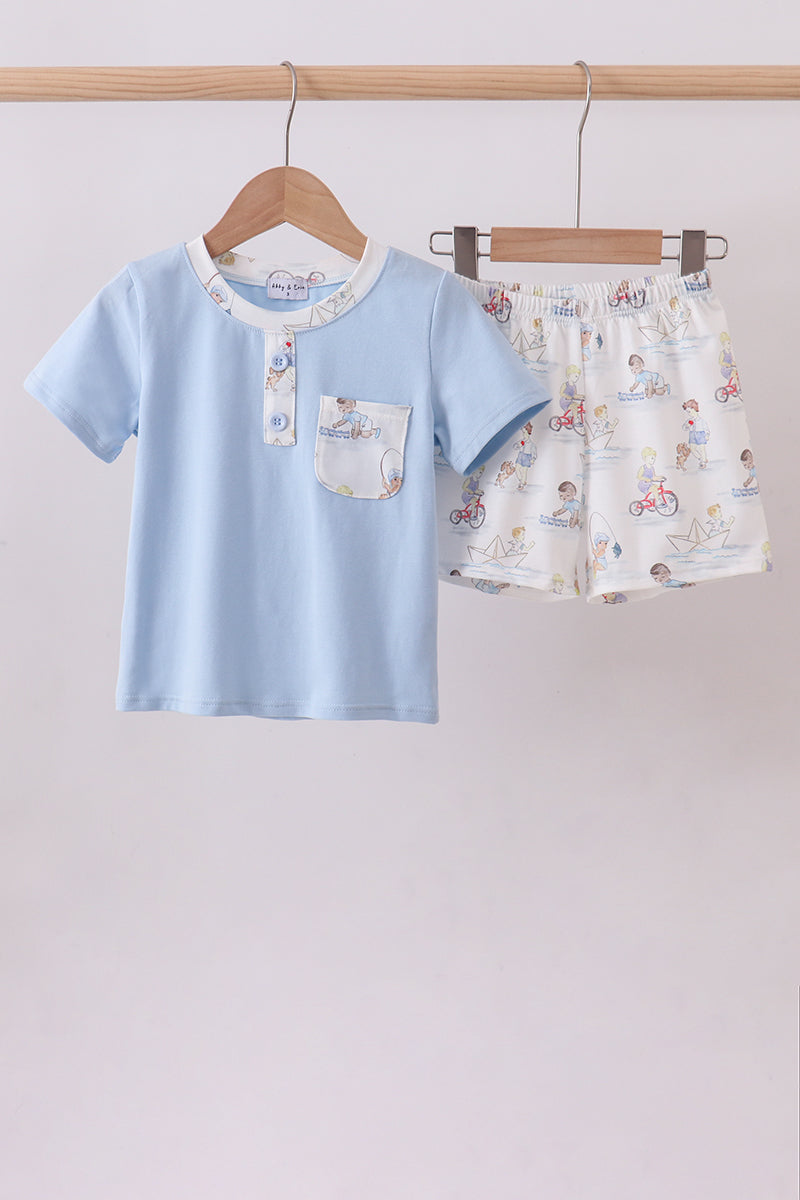 Vintage Boys Shorts Set