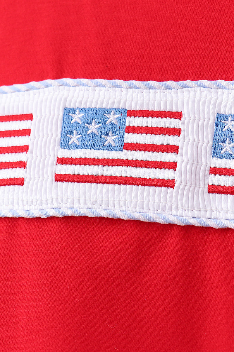 Flag Smocked Seersucker Set