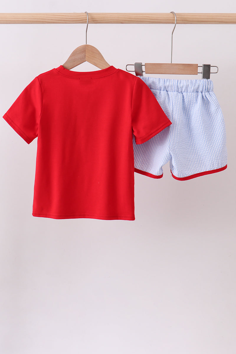 Flag Smocked Seersucker Set