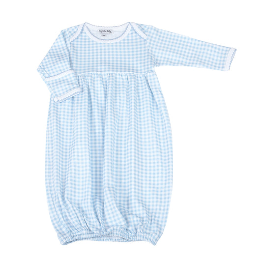 Blue Mini Checks Gown