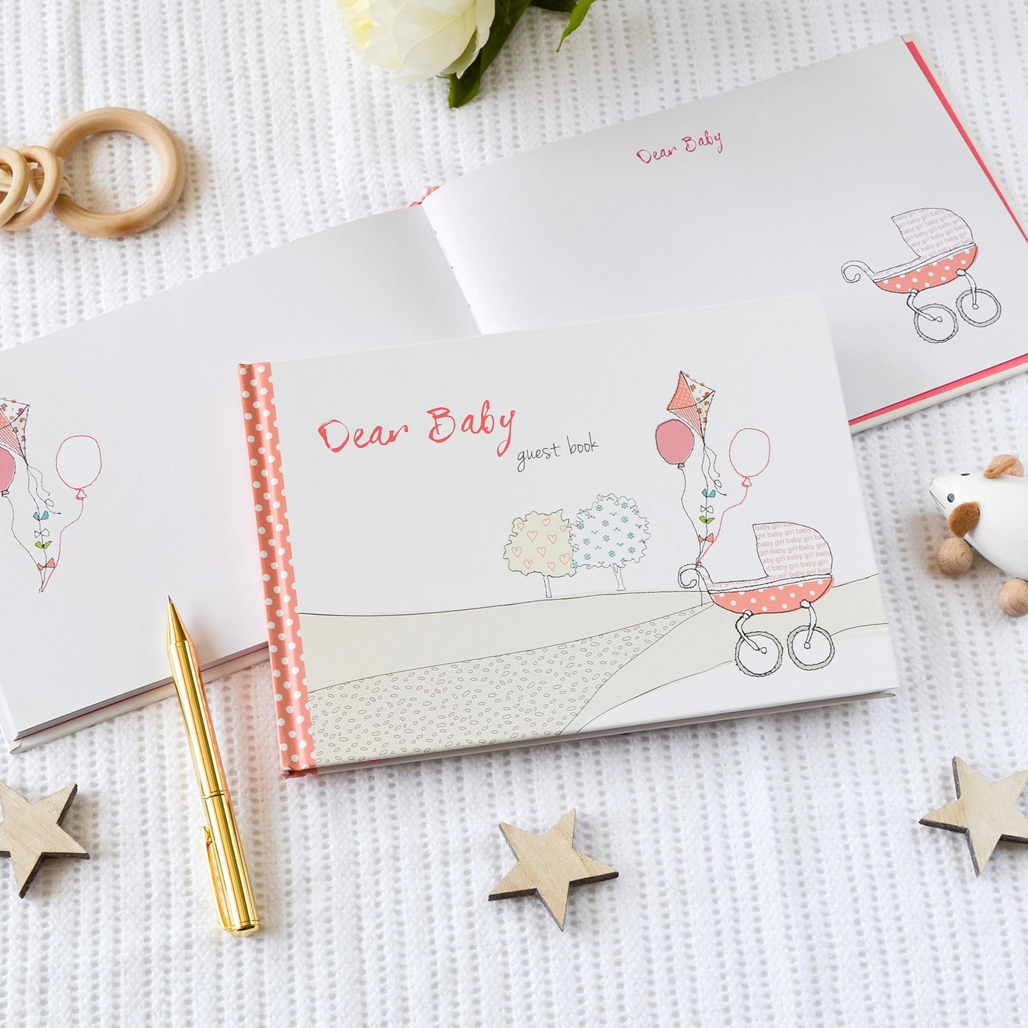 Dear Baby Guest Book: Pink