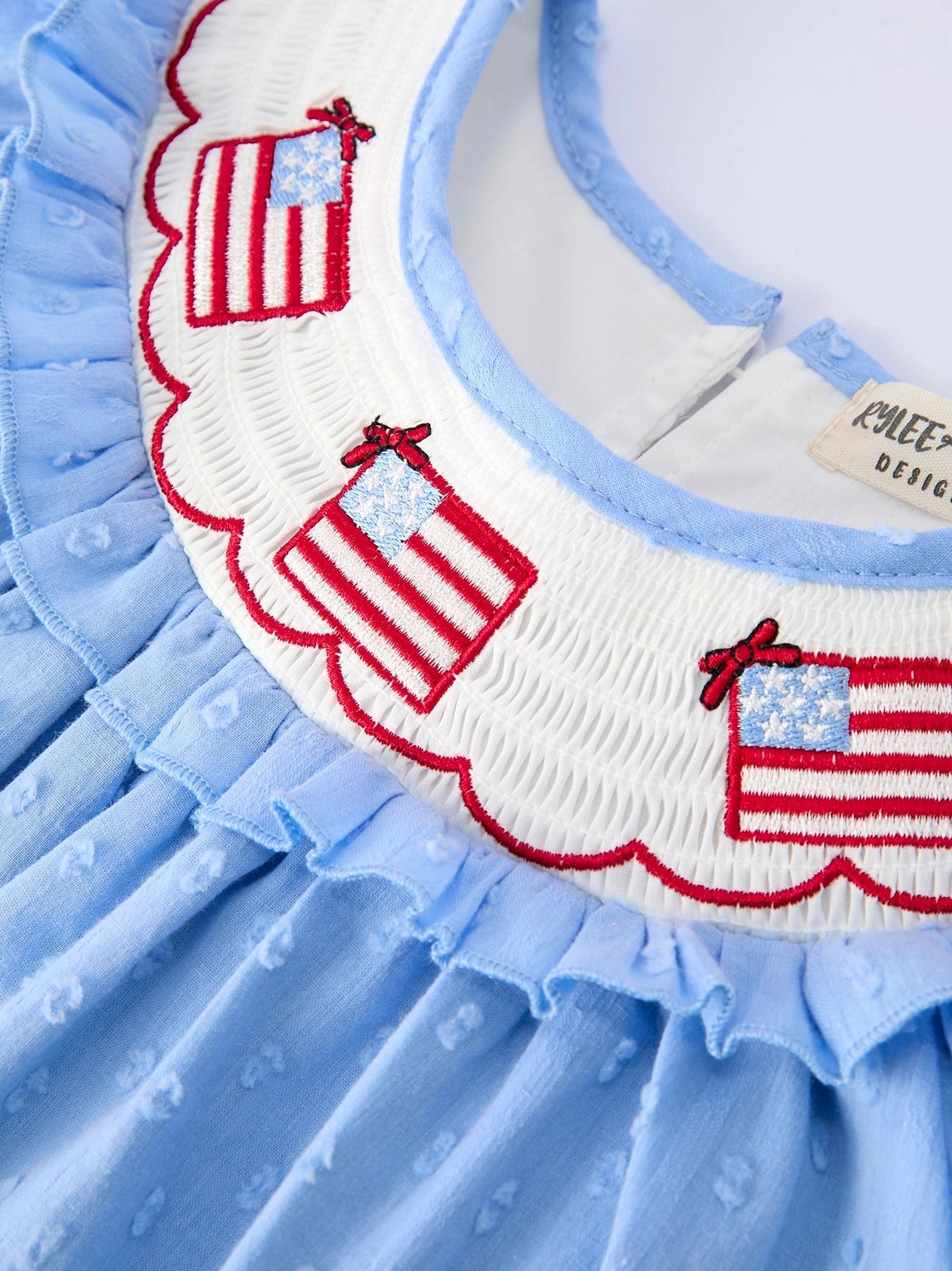 Smocked Flag BittyDot Dress