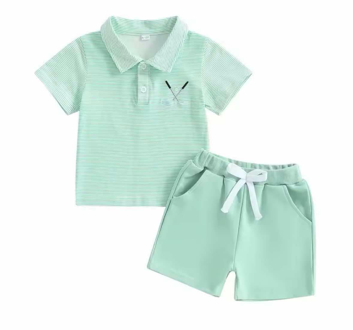 Green Golf Polo Set