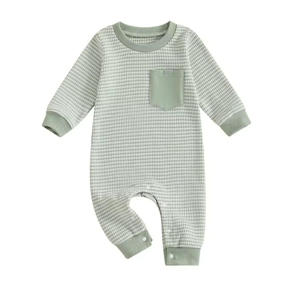 Sage Stripe Pocket Romper