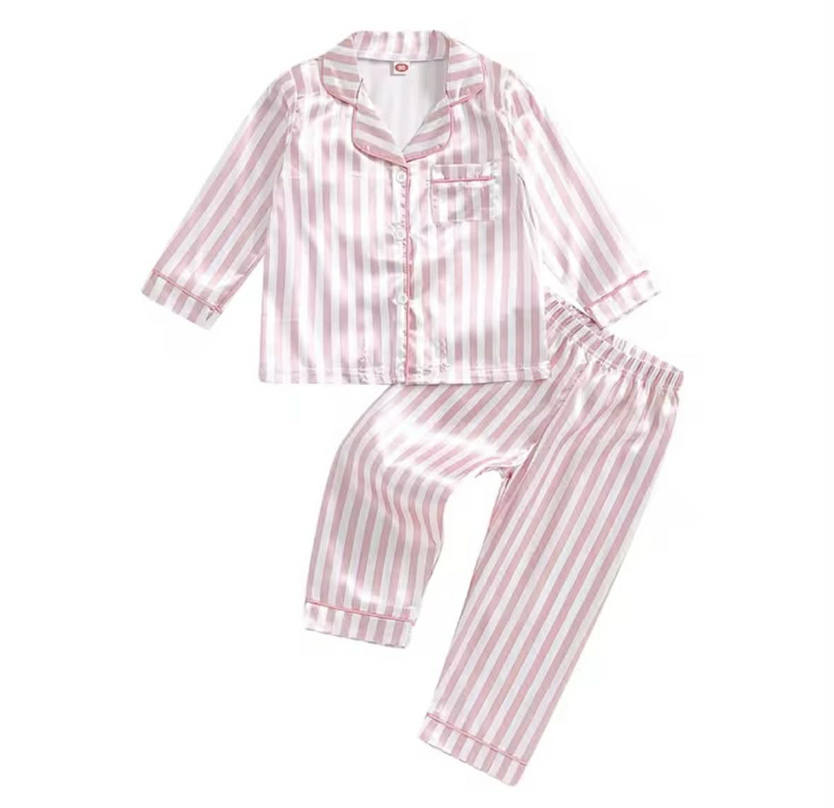 Striped Pink Silk PJs