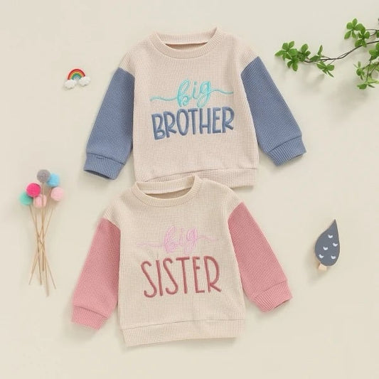 Big Sister / Big Brother Embroidered Colorblock Sweater