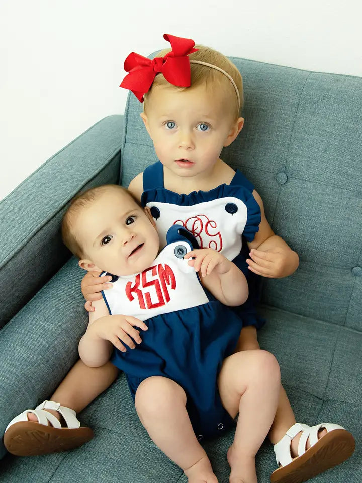 Navy Ruffle Sunsuit