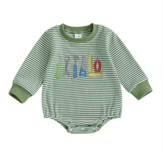 LS Striped Tools Romper