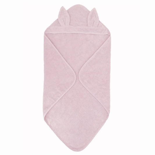 Organic Cotton Hooded Baby Towel: Pink Bunny