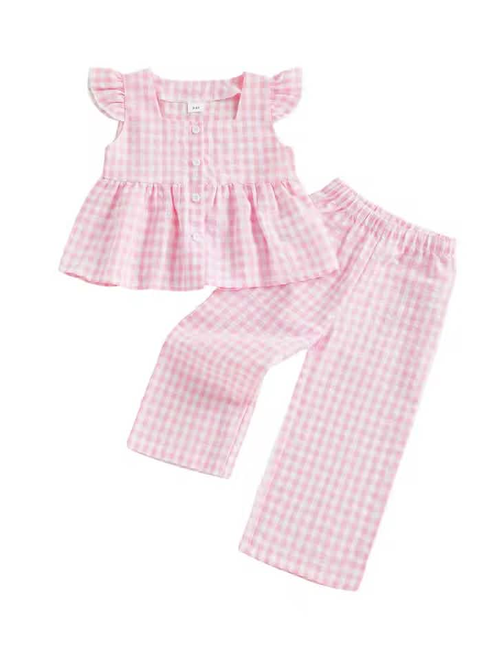 Gingham Linen Set
