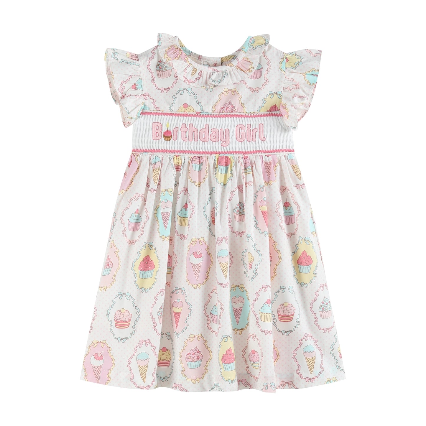 Smocked Birthday Girl Tie Dress