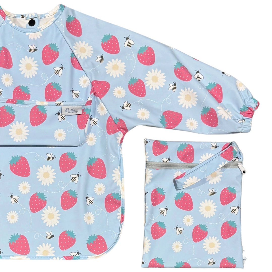 Grayson LS Strawberry Bib