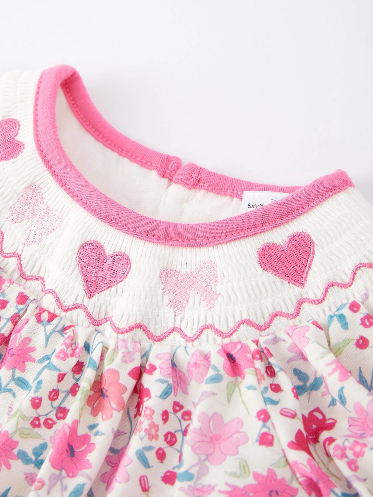 Smocked Hearts Floral Bubble