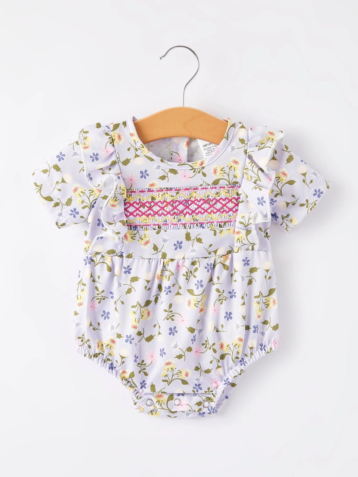 Lavender Smocked Floral Bubble