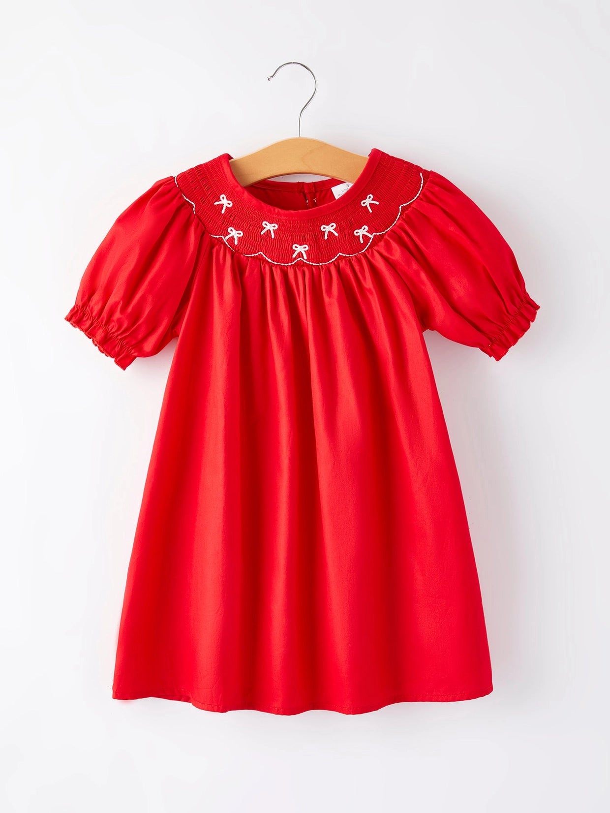 Red Bow Smocked Dress