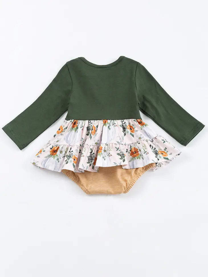 Forest Floral Ruffle Baby Romper