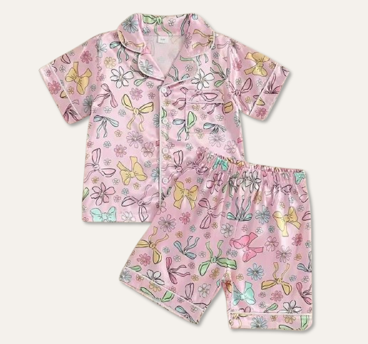 Bows and Flowers Silk PJ Set