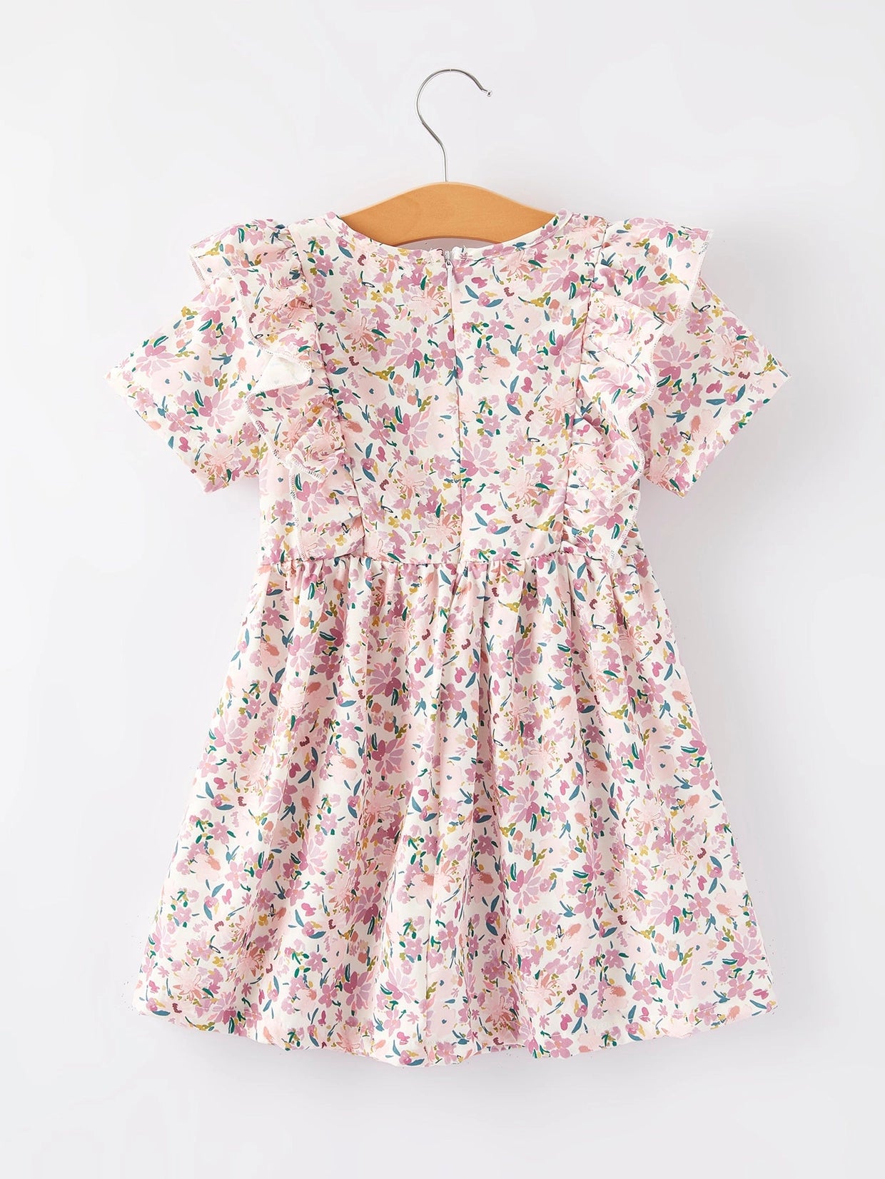 Pink Smocked Floral Dress