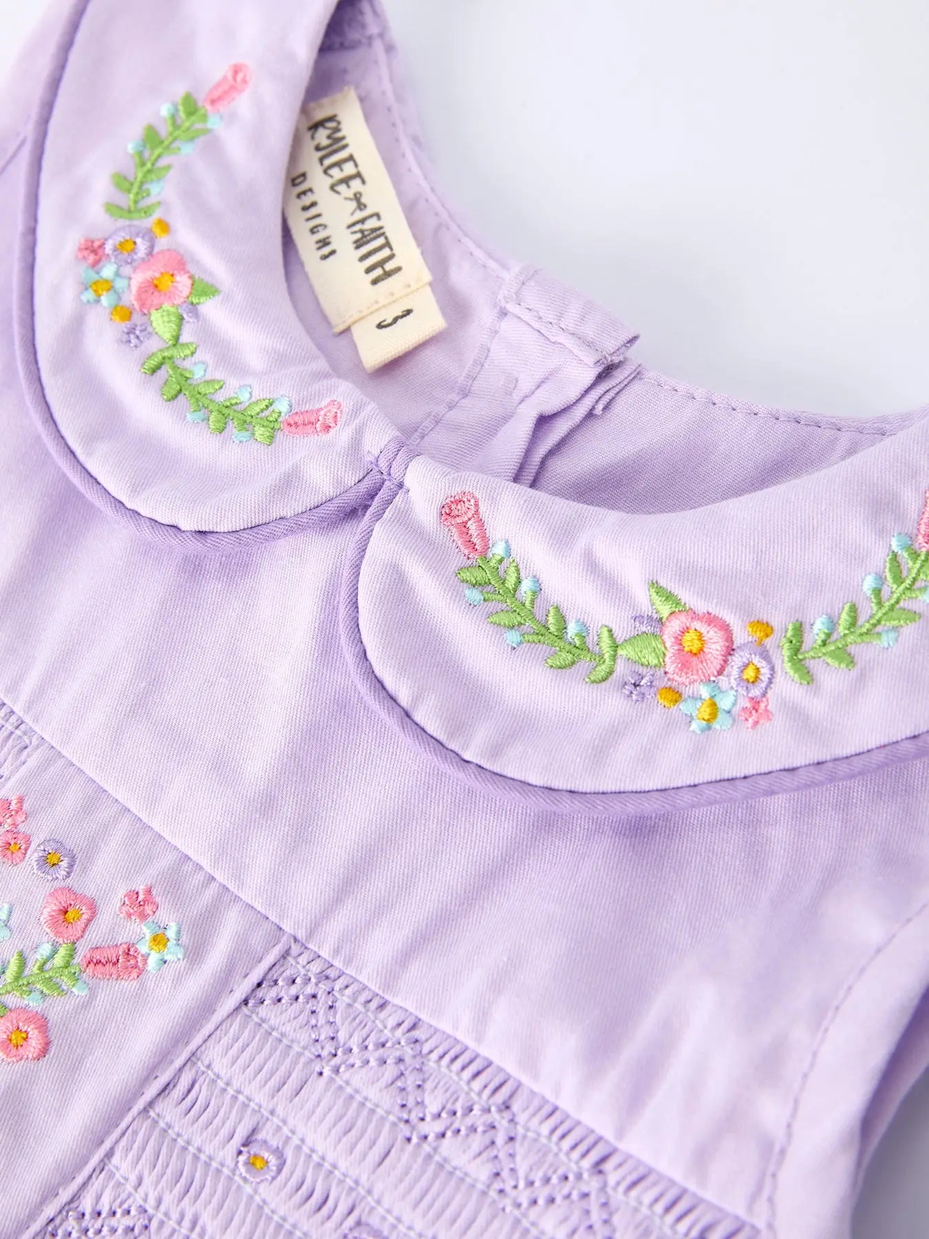 Smock/Embroidered Purple Dress