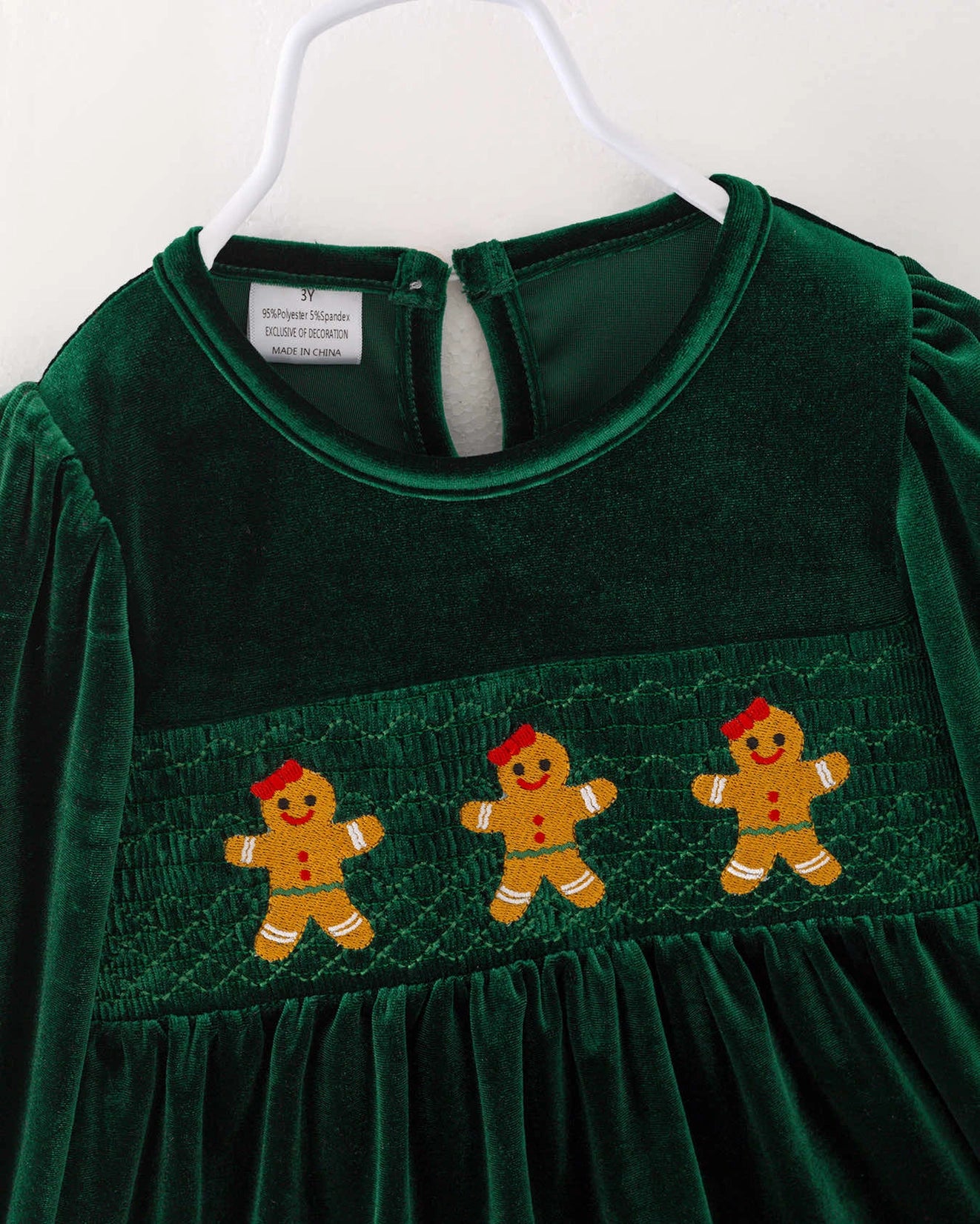 Smocked Gingerbread Velvet Dress