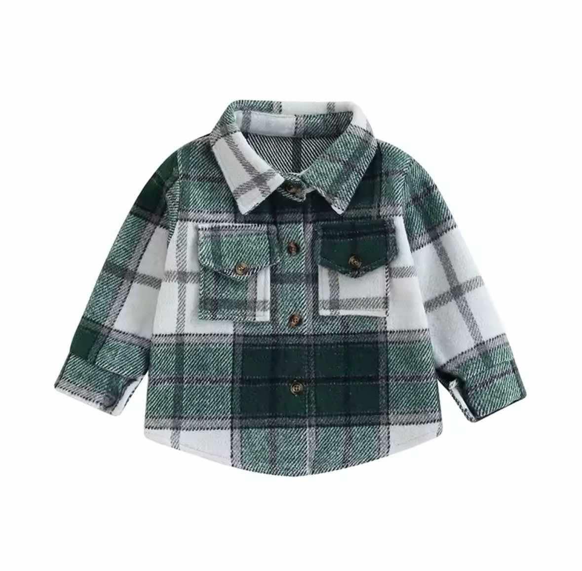 Green Flannel Shacket