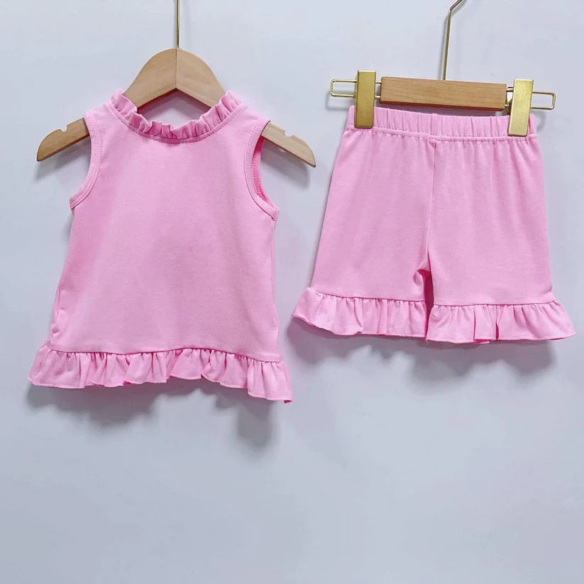 Pink Swingback Shorts Set