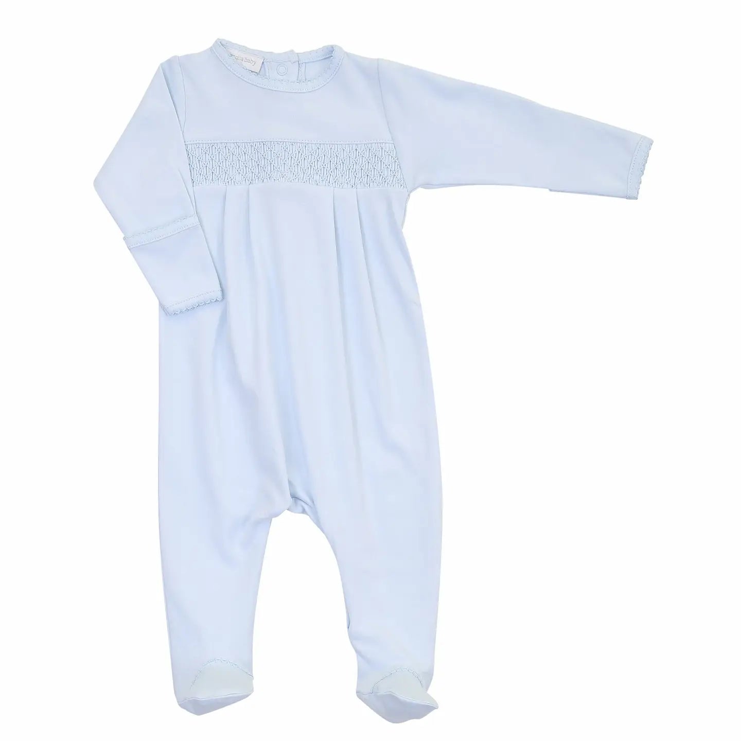 Blue Smocked Footie