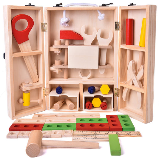 Wooden Toy Tool Box Set (43 Pcs)