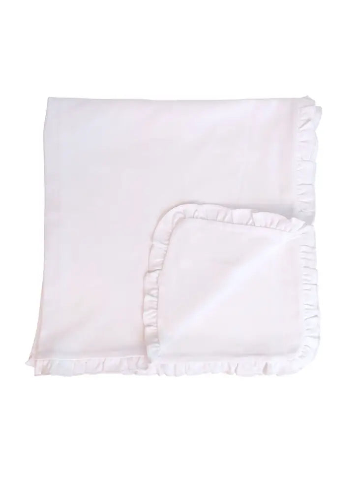 White Ruffle Baby Blanket