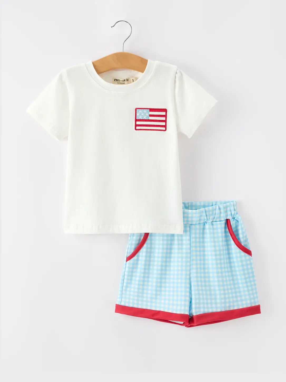 Flag Plaid Shorts Set