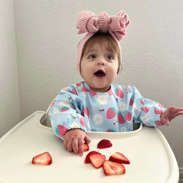 Grayson LS Strawberry Bib