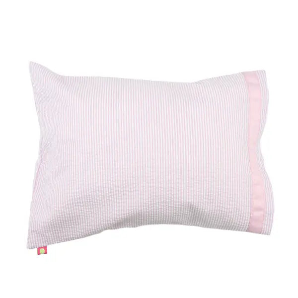 Baby Pillow Case: Pink Seersucker