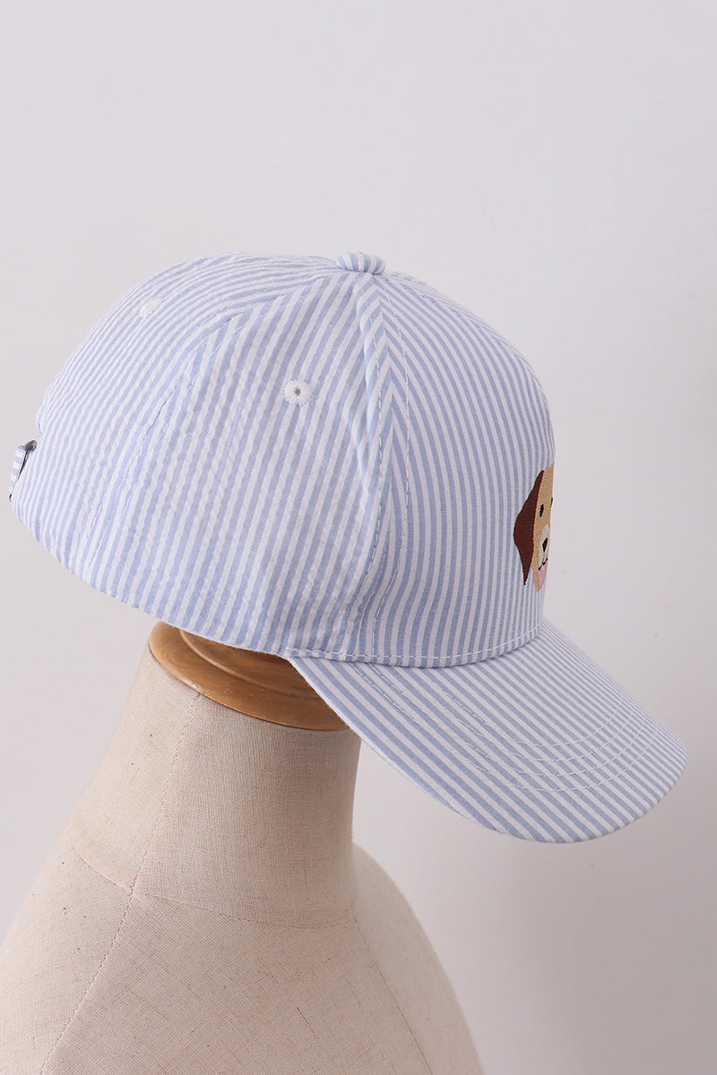 Seersucker Embroidered Cap