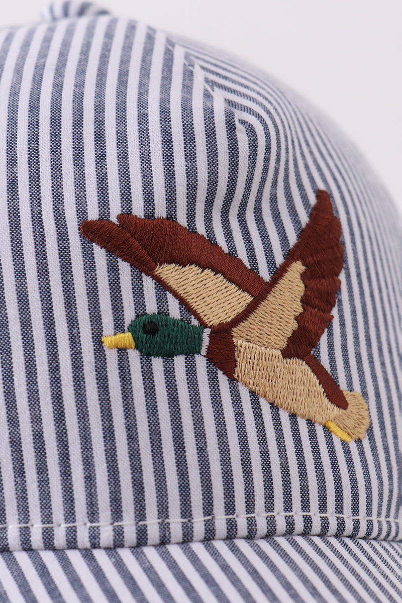 Seersucker Embroidered Cap