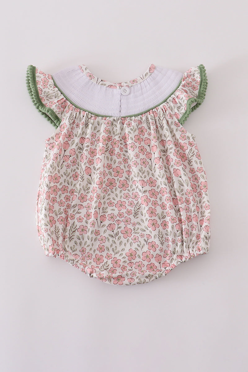 Floral Pumpkin Smocked Bubble