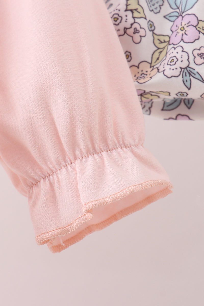 Pink Floral Bow Bloomer Set