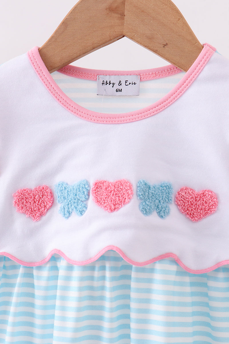 Pink Heart French Knot Romper