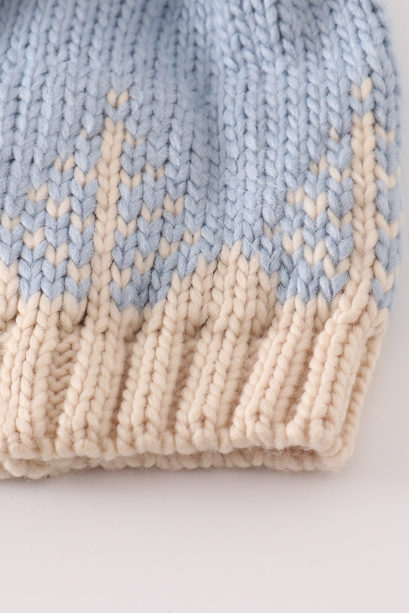 Blue Tree Cable Beanie