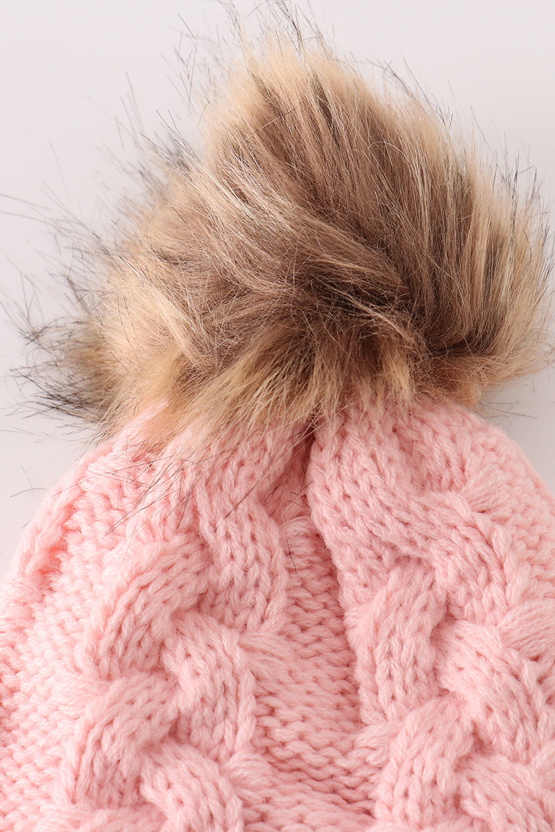 PomPom Folded Cable Beanie