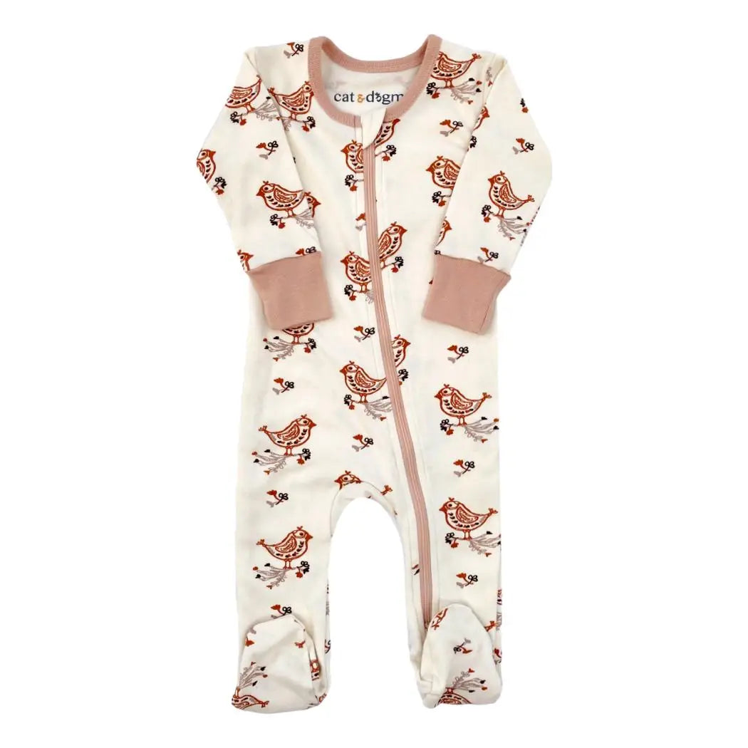 Celadon Quail Organic Baby Footie Pajamas