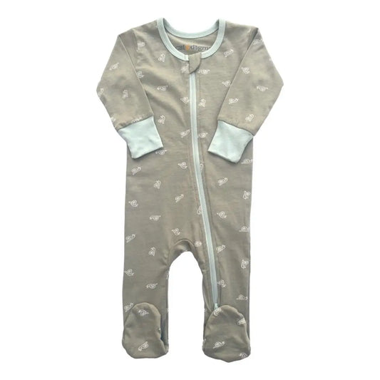 Freshwater Snail Organic Baby Footie Pajamas