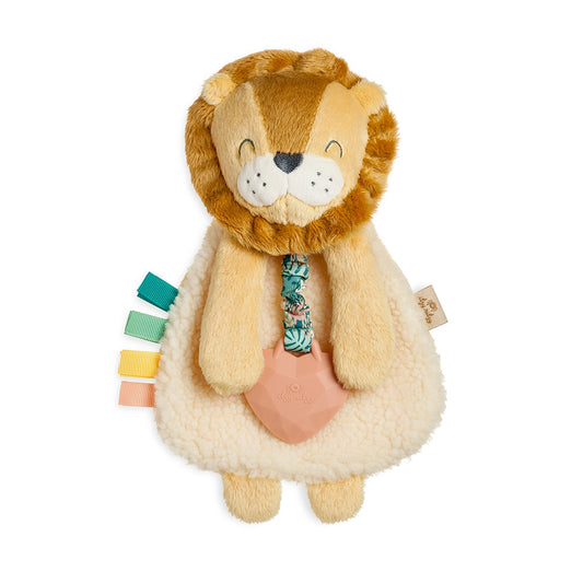 Itzy Friends Itzy Lovey Plush with Silicone Teether Toy: Buddy the Lion