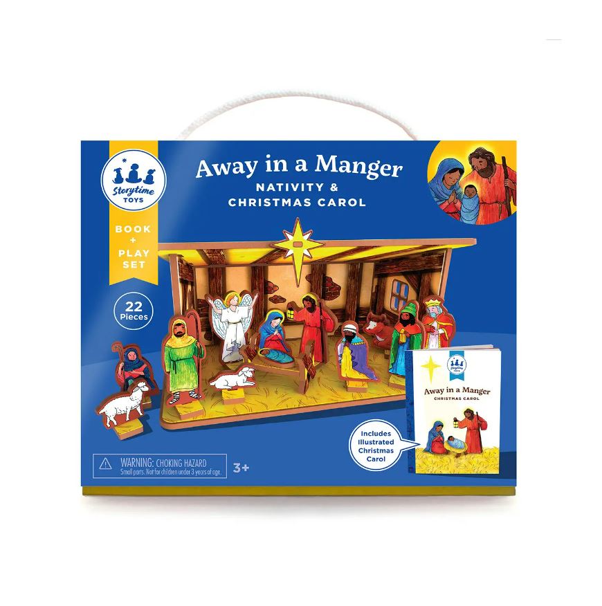 Away in a Manger Children's Nativity Book and Playset