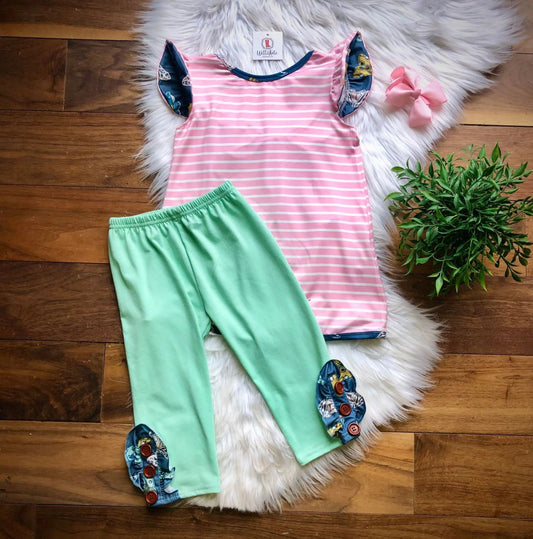 Whimsical Wings Bow Back Capri Set